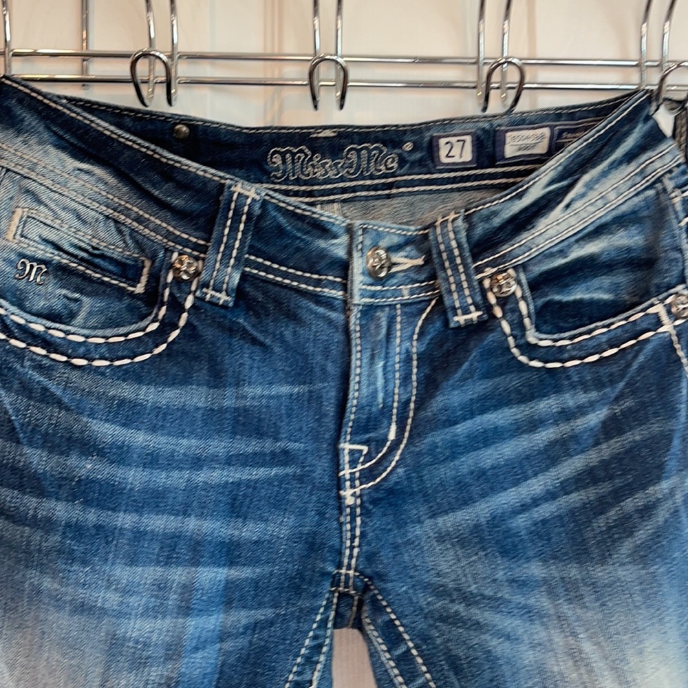 Miss Me Boot Cut size 27 jeans cross pocket - Picture 3 of 8